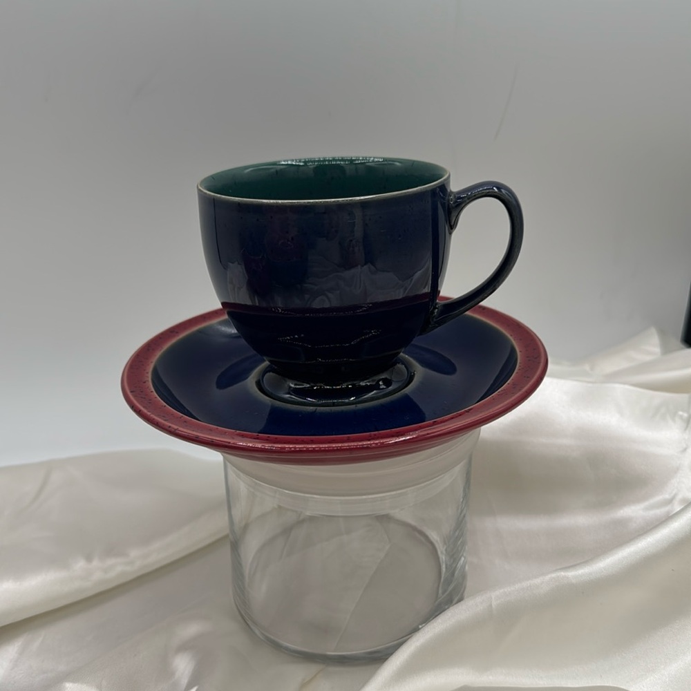 Denny Harlequin Cup and Saucer. Made in England.